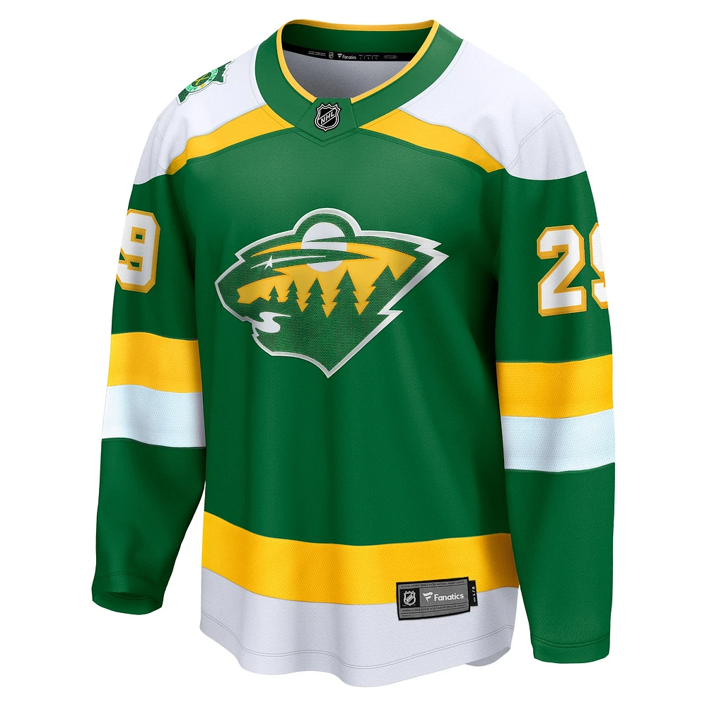 Fanatics pour hommes Marc-André Fleury Vert Minnesota Wild Alternate Premier Breakaway Player Maillot