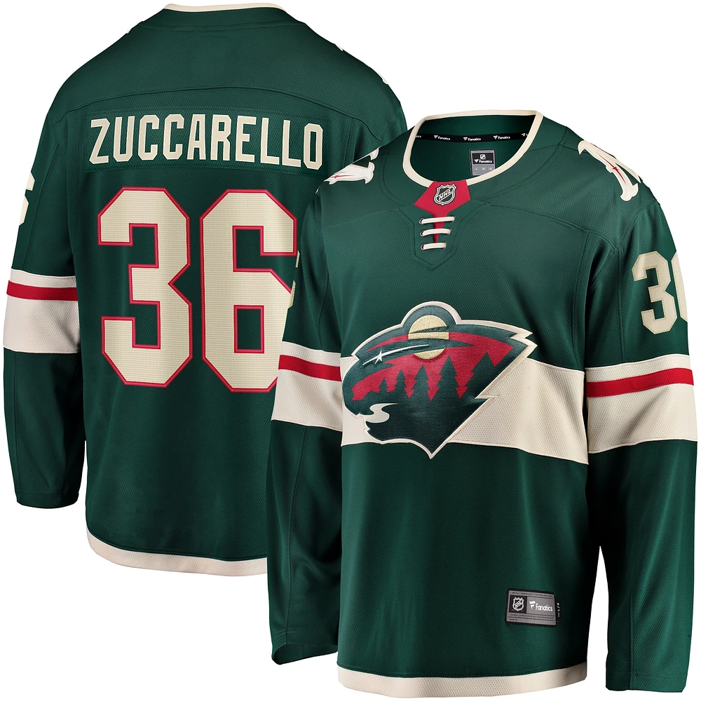 Maillot de joueur Breakaway Fanatics Mats Zuccarello vert Minnesota Wild Team Color pour hommes