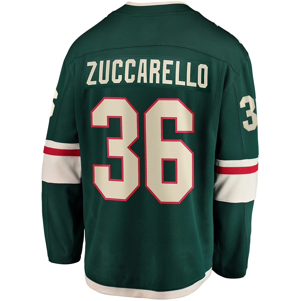 Men's Fanatics Mats Zuccarello Green Minnesota Wild Team Color Breakaway Player Jersey