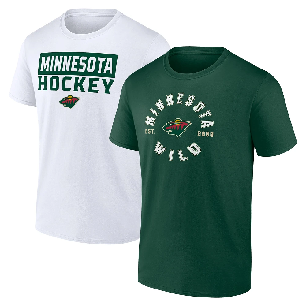 Pack combiné de t-shirts Fanatics Minnesota Wild Serve pour hommes