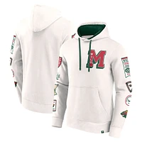 Sweat à capuche en polaire blanc Minnesota Wild Letterman Fanatics pour hommes