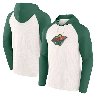 Men's Fanatics White Minnesota Wild Vintage Winger Pullover Hoodie