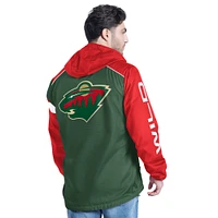 Veste à capuche demi-zip latéral G-III Sports by Carl Banks pour homme, verte/rouge, Minnesota Wild