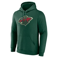 Sweat à capuche vert avec logo principal du Minnesota Wild pour hommes