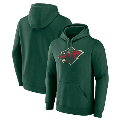 Sweat à capuche vert avec logo principal du Minnesota Wild pour hommes