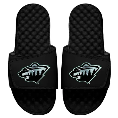 Minnesota Wild ISlide Ice Clipping Mask Slide Sandals - Black