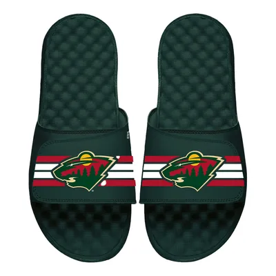 Minnesota Wild ISlide Primary Stripes Slide Sandals - Dark Green