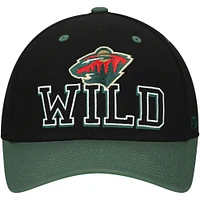 Men's Mitchell & Ness Black/Green Minnesota Wild Backside Script 2-Tone Pro Crown Adjustable Hat