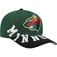 Casquette Snapback bicolore Pro Crown Underarch verte/noire pour homme de Mitchell & Ness Minnesota Wild