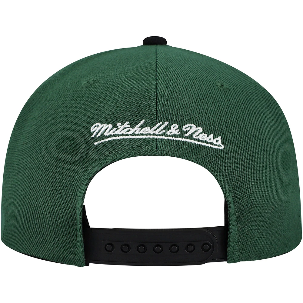 Casquette Snapback bicolore Pro Crown Underarch verte/noire pour homme de Mitchell & Ness Minnesota Wild
