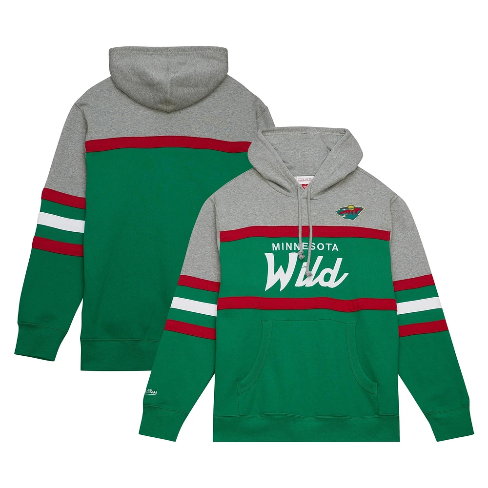 Sweat à capuche vert/gris Mitchell & Ness pour hommes, Minnesota Wild Head Coach