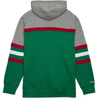 Sweat à capuche vert/gris Mitchell & Ness pour hommes, Minnesota Wild Head Coach