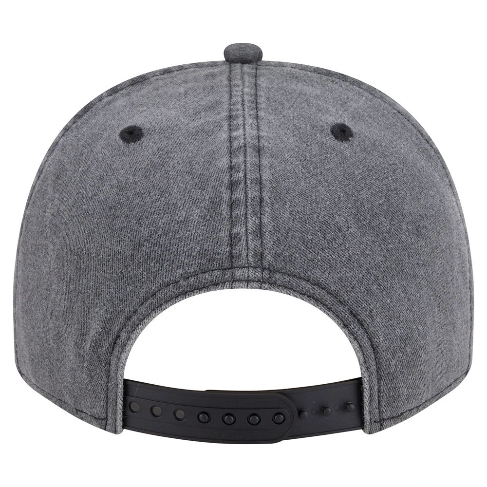 Men's New Era  Charcoal Minnesota Wild Throwback Washed A-Frame Pre-Curved 9FIFTY Snapback Hat