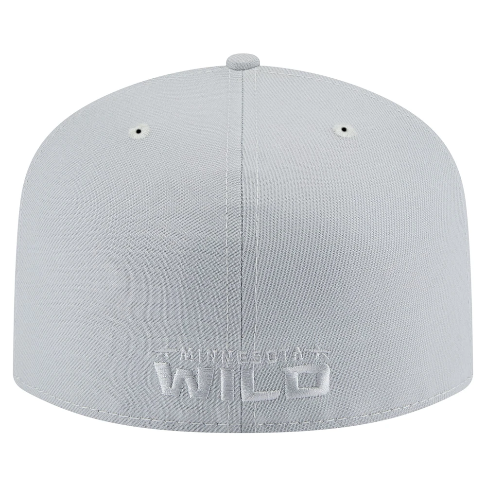 Men's New Era Gray Minnesota Wild Color Pack A-Frame 59FIFTY Fitted Hat