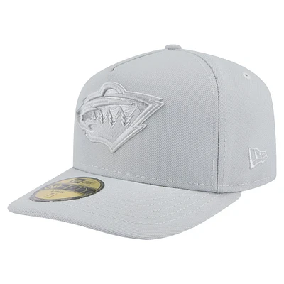 Men's New Era Gray Minnesota Wild Color Pack A-Frame 59FIFTY Fitted Hat