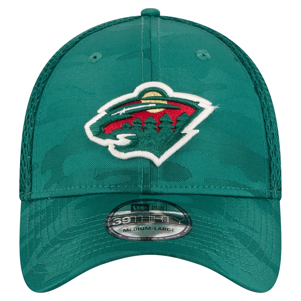 Casquette 39THIRTY Flex verte Minnesota Wild Active Subtle Camo pour homme de New Era