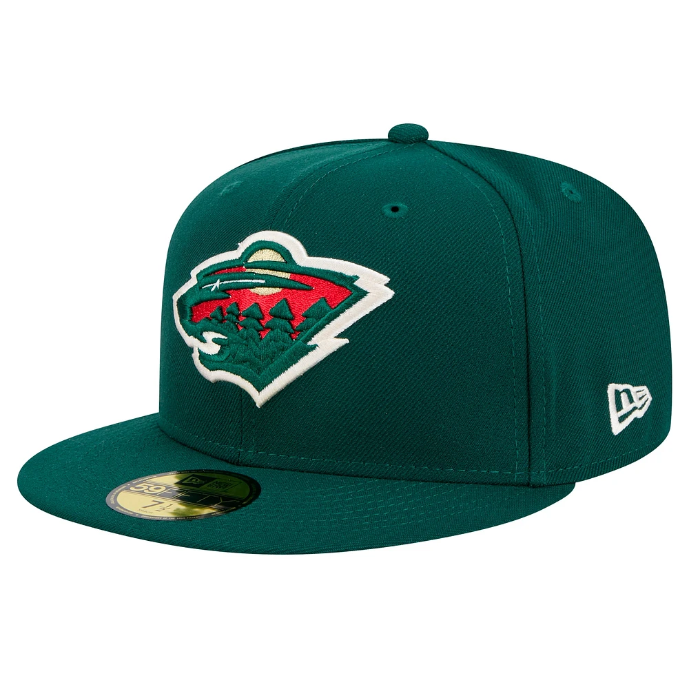 Casquette ajustée Minnesota Wild Core 59FIFTY verte New Era pour homme