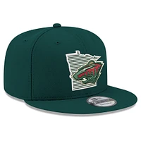 Casquette snapback 9FIFTY verte Minnesota Wild State Pride pour homme de New Era