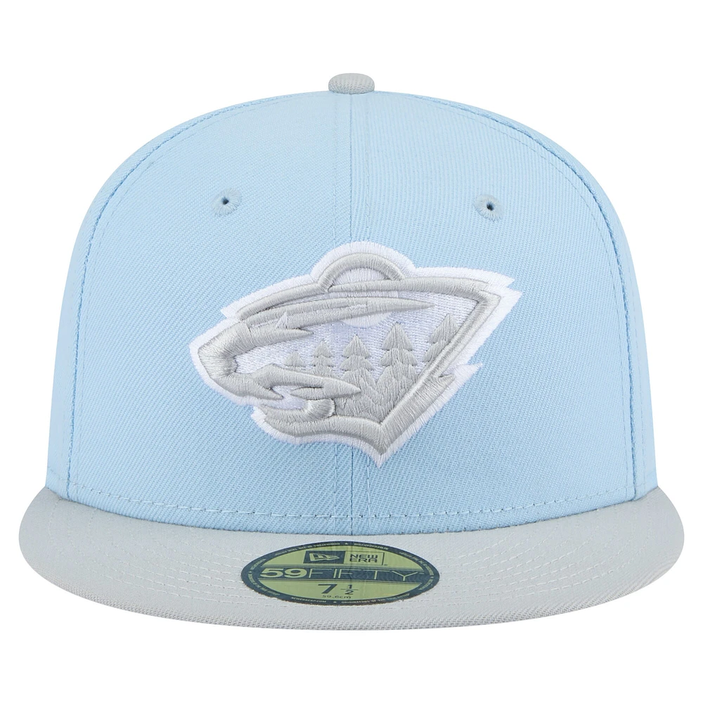 Men's New Era  Light Blue/Gray Minnesota Wild Color Pack Two-Tone 59FIFTY Fitted Hat