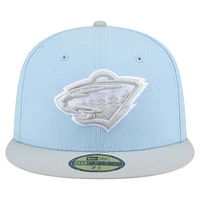 Men's New Era  Light Blue/Gray Minnesota Wild Color Pack Two-Tone 59FIFTY Fitted Hat
