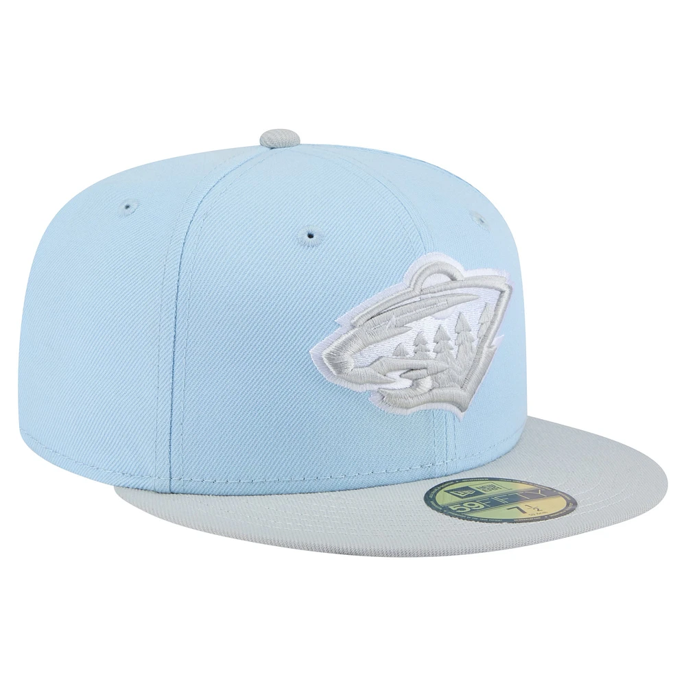 Men's New Era  Light Blue/Gray Minnesota Wild Color Pack Two-Tone 59FIFTY Fitted Hat
