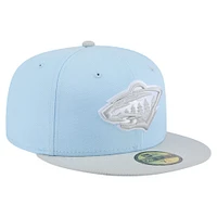 Men's New Era  Light Blue/Gray Minnesota Wild Color Pack Two-Tone 59FIFTY Fitted Hat