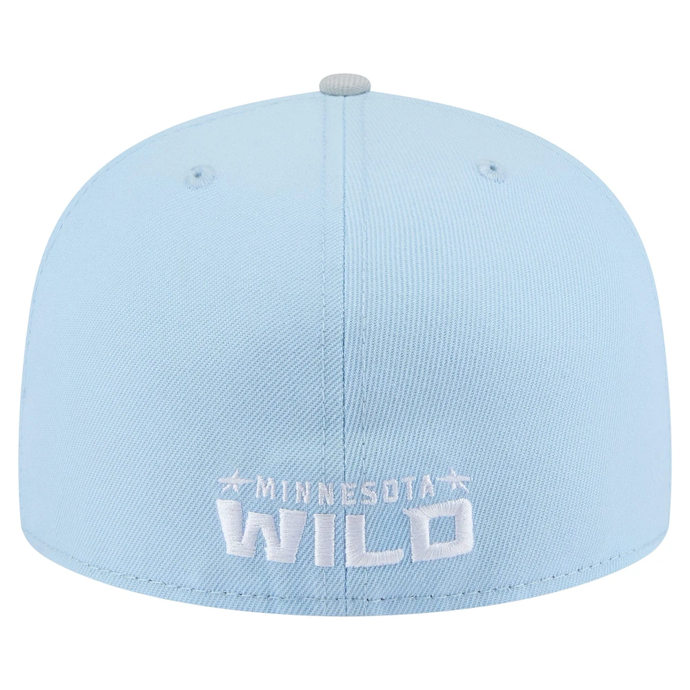 Men's New Era  Light Blue/Gray Minnesota Wild Color Pack Two-Tone 59FIFTY Fitted Hat