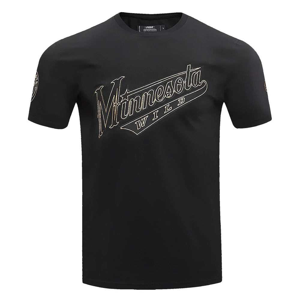 Men's Pro Standard Black Minnesota Wild Wordmark T-Shirt