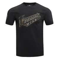 T-shirt Pro Standard noir avec le mot-symbole Minnesota Wild pour hommes