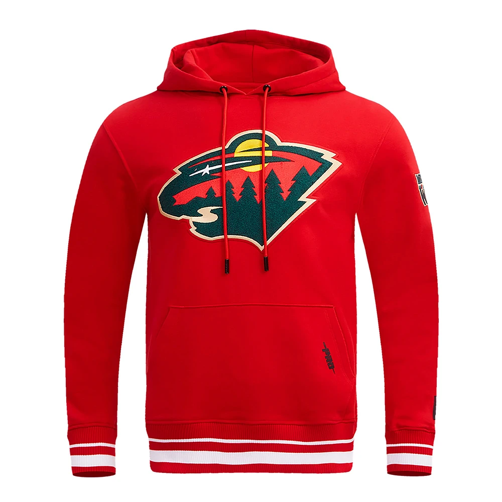 Men's Pro Standard Red Minnesota Wild Retro Classic Fleece Pullover Hoodie