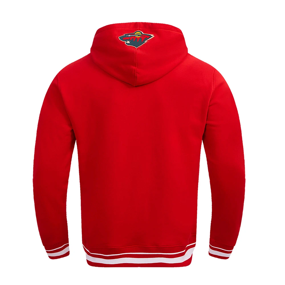 Sweat à capuche en polaire classique rétro Pro Standard rouge Minnesota Wild pour hommes