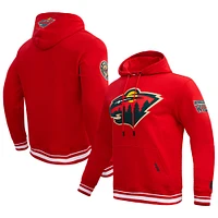 Sweat à capuche en polaire classique rétro Pro Standard rouge Minnesota Wild pour hommes