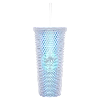 Minnesota Wild 24oz. Iridescent Studded Travel Tumbler with Straw