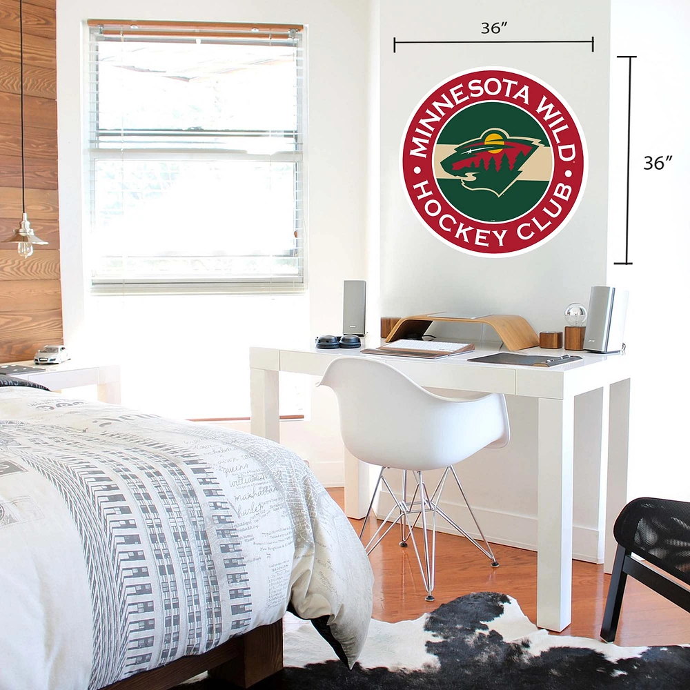 Minnesota Wild - 36'' x 36'' Team Repositional Stripe Design Vinyl Sticker Mural