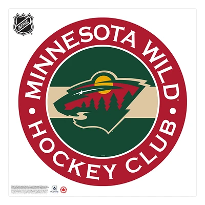 Minnesota Wild - 36'' x 36'' Team Repositional Stripe Design Vinyl Sticker Mural