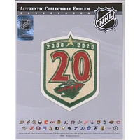 Écusson de maillot non signé du 20e anniversaire de la saison 2020-21 du Minnesota Wild