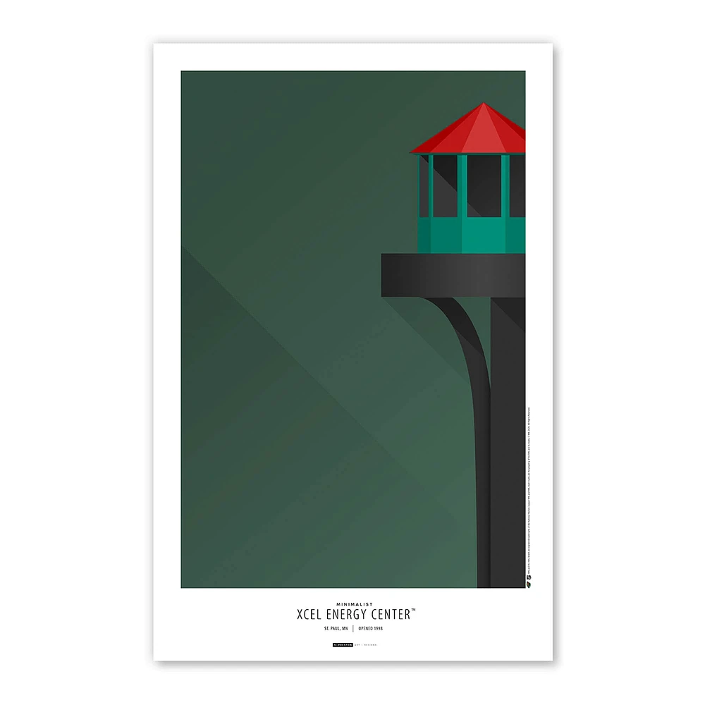 Minnesota Wild Xcel Energy Center 11'' x 17'' Minimalist Stadium Poster Art Print