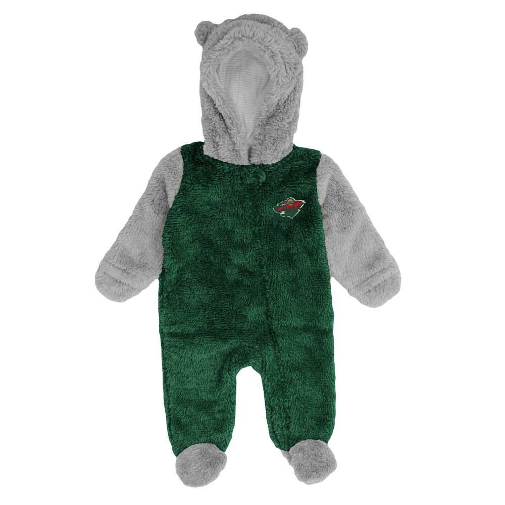 Newborn & Infant Green Minnesota Wild Game Nap Teddy Fleece Bunting Full-Zip Sleeper