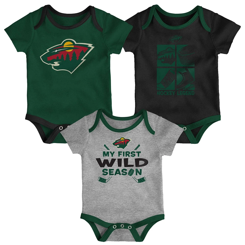 Newborn & Infant Minnesota Wild Legend Three-Piece Bodysuit Set