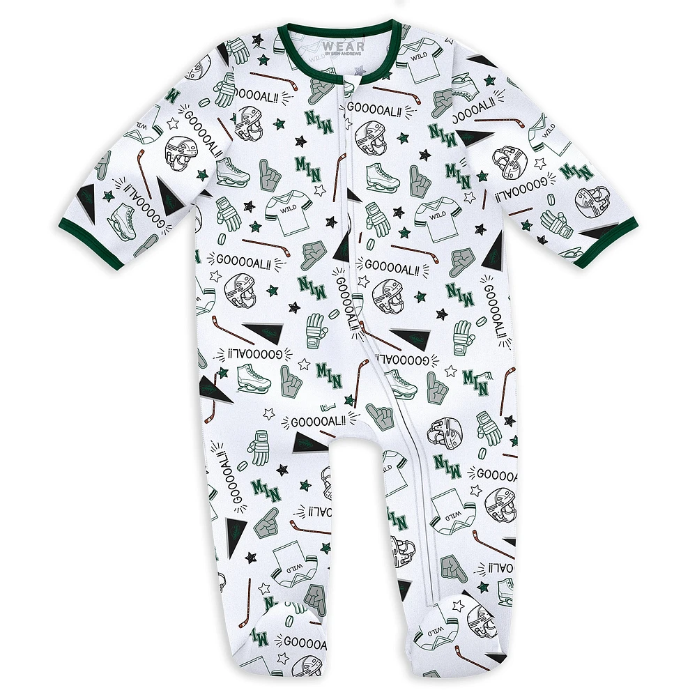 Ensemble pyjama et bavoir Minnesota Wild Sleep and Play pour nouveau-né bébé par Erin Andrews