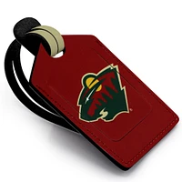 Étiquette de bagage en cuir personnalisée Minnesota Wild rouge