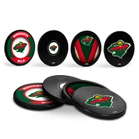 The Sports Vault Minnesota Wild Lot de 4 dessous de verre en forme de rondelle