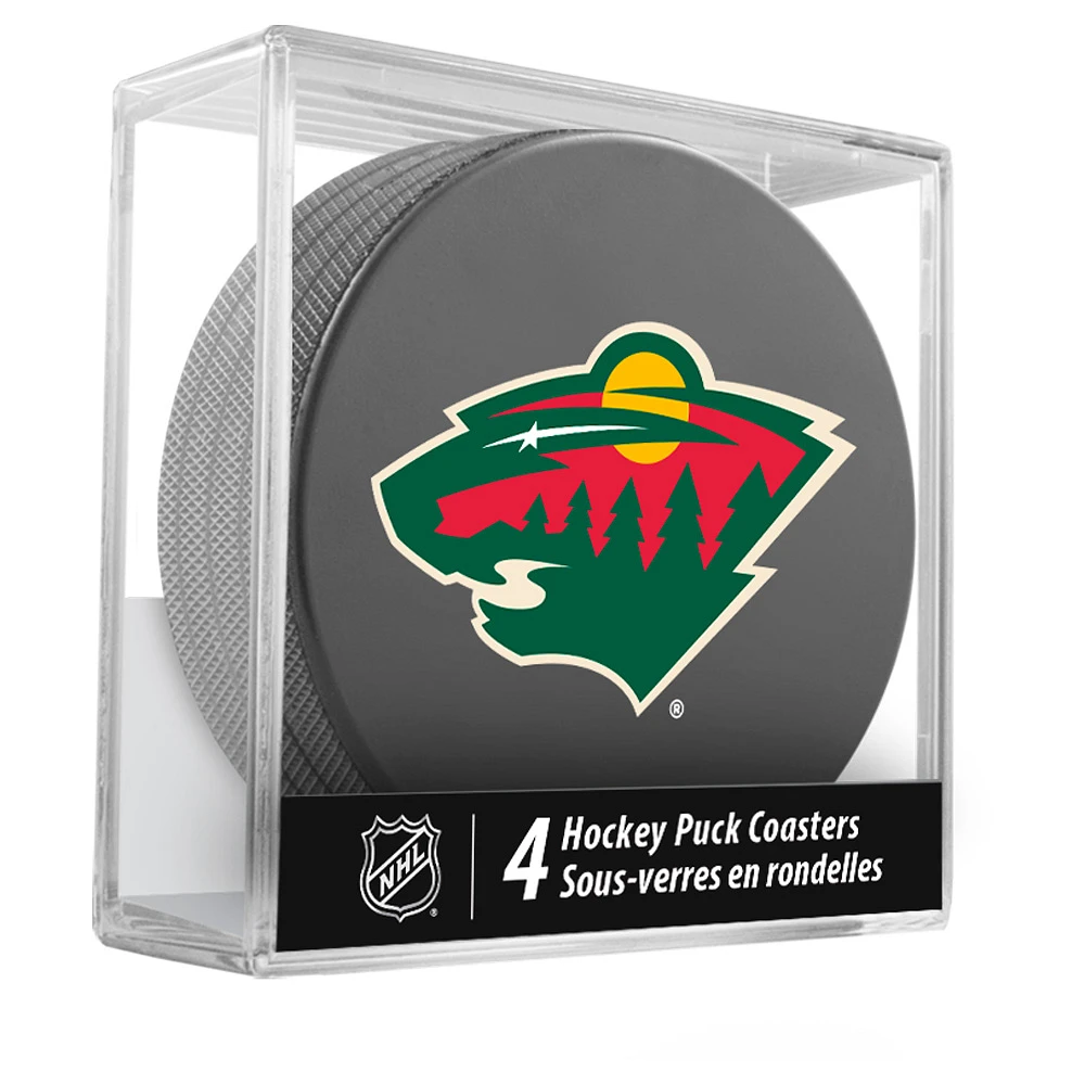 The Sports Vault Minnesota Wild Four-Piece Puck Coaster Set