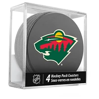 The Sports Vault Minnesota Wild Lot de 4 dessous de verre en forme de rondelle