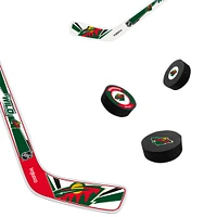 The Sports Vault Minnesota Wild Mini bâton de hockey et rondelle en mousse huit pièces