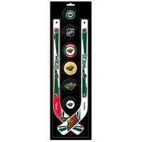 The Sports Vault Minnesota Wild Mini bâton de hockey et rondelle en mousse huit pièces