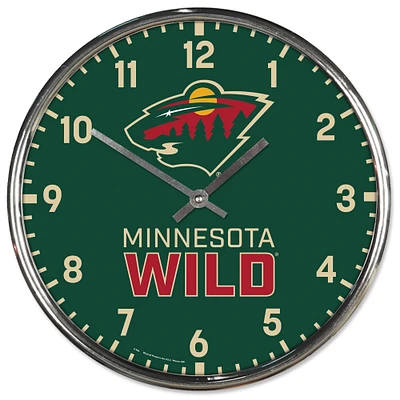 WinCraft Minnesota Wild Horloge murale chromée