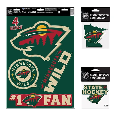 Pack de décalcomanies WinCraft Minnesota Wild