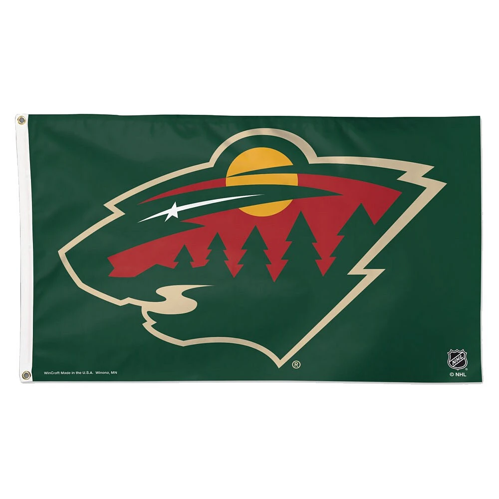 WinCraft Minnesota Wild Deluxe Drapeau unilatéral 3 pi x 5 pi