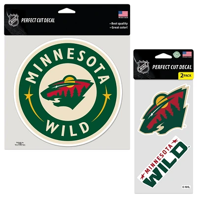 Lot de deux décalcomanies WinCraft Minnesota Wild Perfect Cut